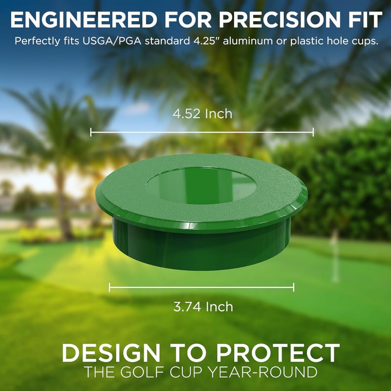 KINGTOP Golf Hole Cup Cover – Fits Standard 4.25" Aluminum & Plastic Golf Cups – Convert Backyard Practice Putting Green to Multi-Use Space - Image 2
